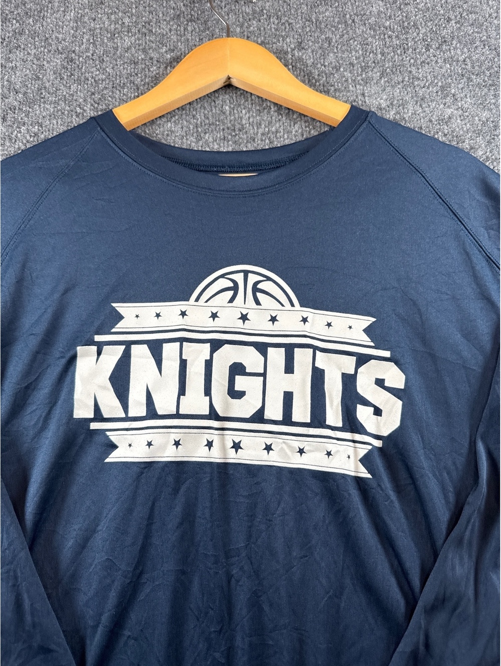 Badger Sport Knights Basketball Shirt Mens L Navy Long Sleeve Athletic